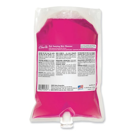 Betco Pink Foaming Skin Cleanser, Fresh, 1, 000 mL Refill Bag, 6PK 7502900